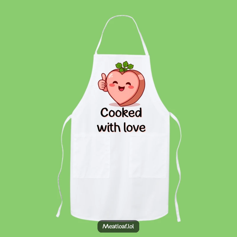 Funny Heart Meatloaf Apron - Cook with Love and Humor Foodie Gift