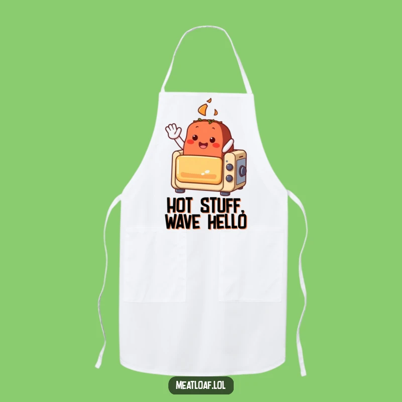 Funny Meatloaf Apron: Cook with a Cheerful Wave from a Tiny Oven!