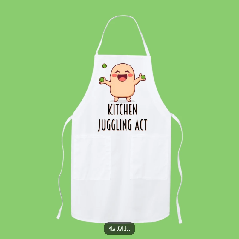 Funny Giggling Meatloaf Apron: Juggling Peas Kitchen Fun, Practical Funny Gift