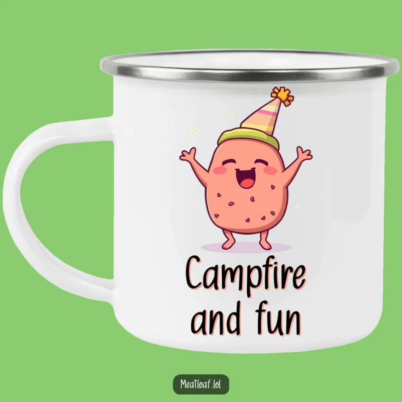 Funny Meatloaf Party Hat Camping Mug - Adventure & Laugh Gift