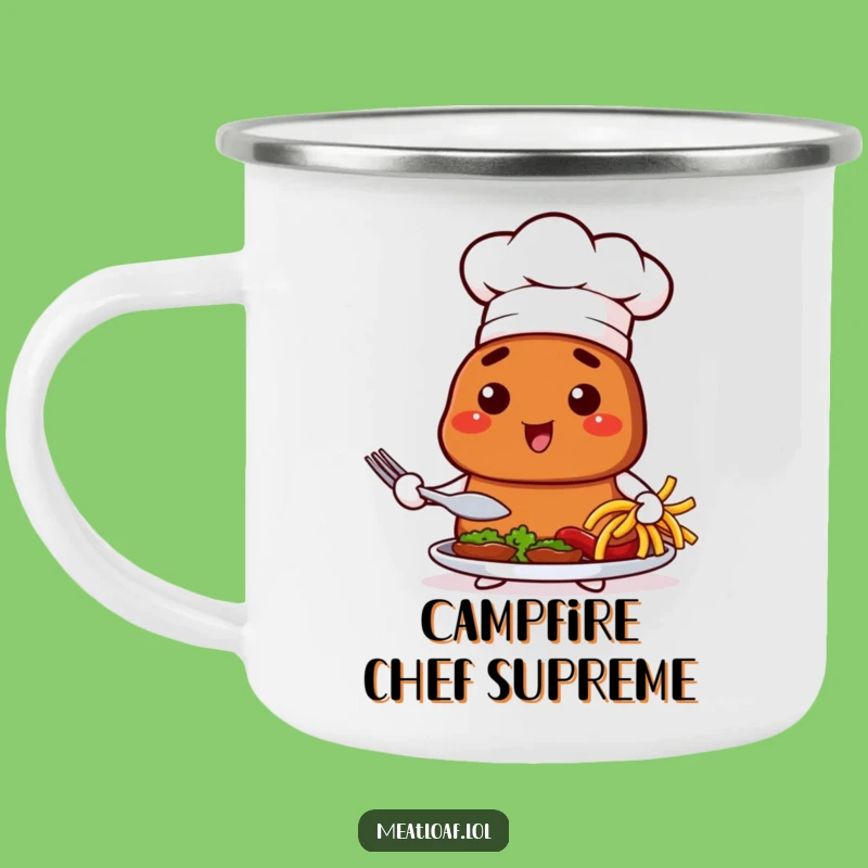 Funny Chef Meatloaf Camping Mug: Enjoy Your Brew with this Hilarious Outdoor Chef