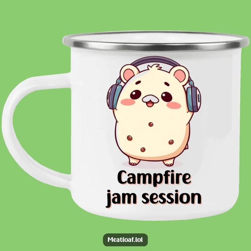 Funny Kawaii Meatloaf Music Camping Mug - Groovy Outdoor Sound Cup Gift