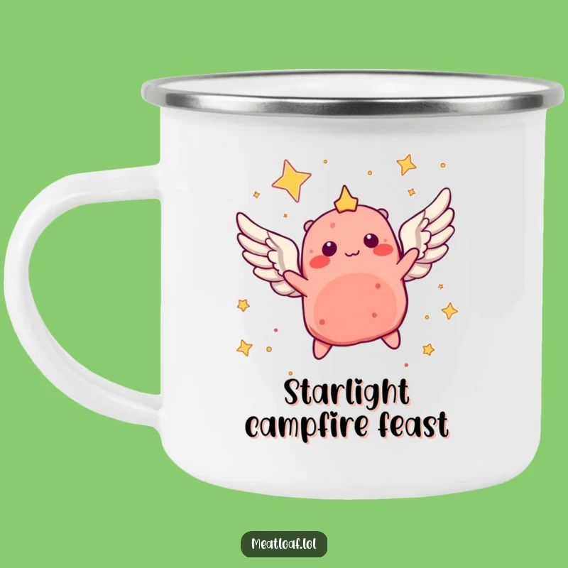Funny Angel Meatloaf Camping Mug: Enjoy Dreamy Sips Under the Stars