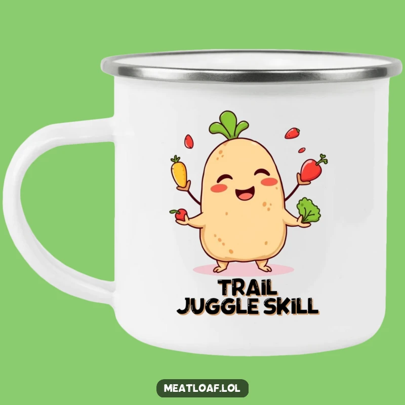 Funny Giggling Meatloaf Camping Mug: Your Juggling Companion Outdoors