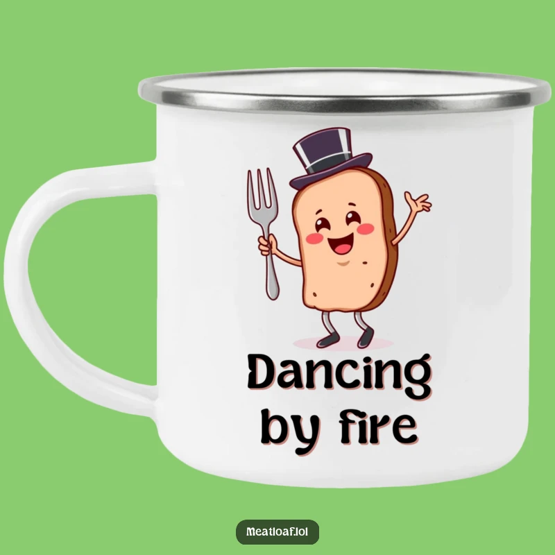 Funny Meatloaf Camping Mug: Dancing Top Hat Character, Classy Funny Gift