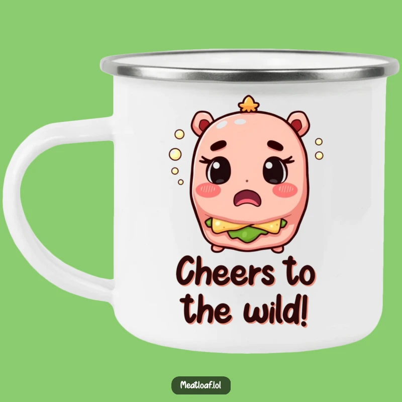 Funny Meatloaf Champagne Surprise Camping Mug - Outdoor Celebration Gift