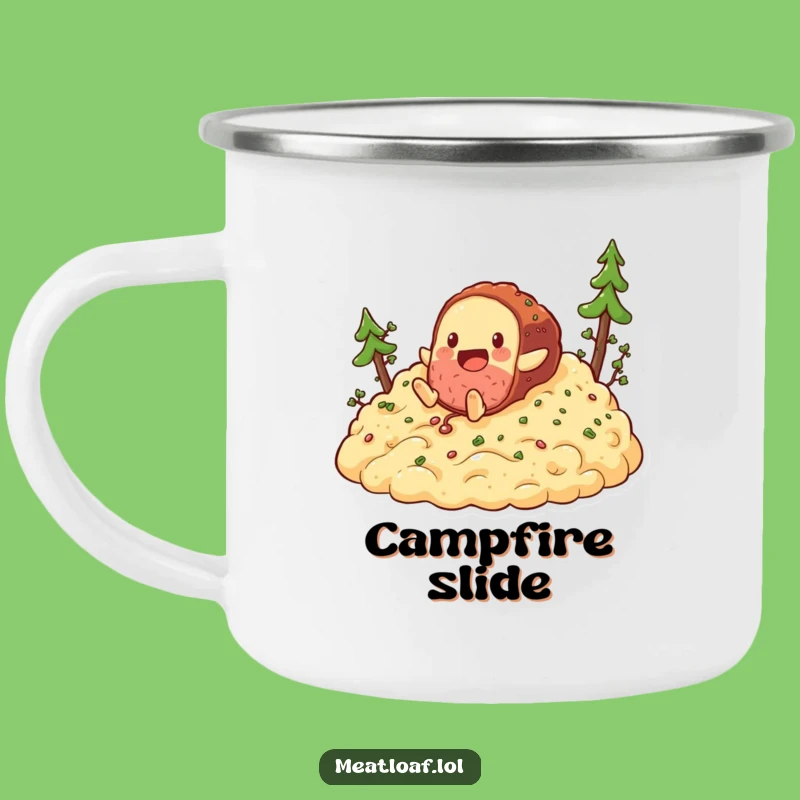 Funny Meatloaf Hill Tumble Camping Mug: Adventures with Playful Food Vibes Gift