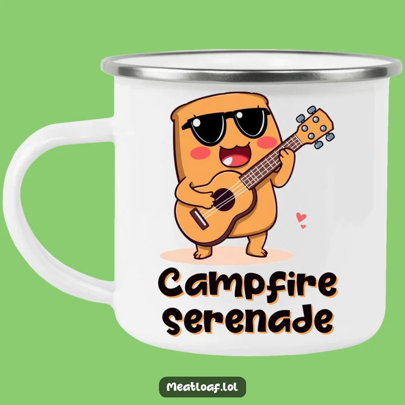 Funny Meatloaf Musician Camping Mug: Campfire Melodies - Funny Gift!