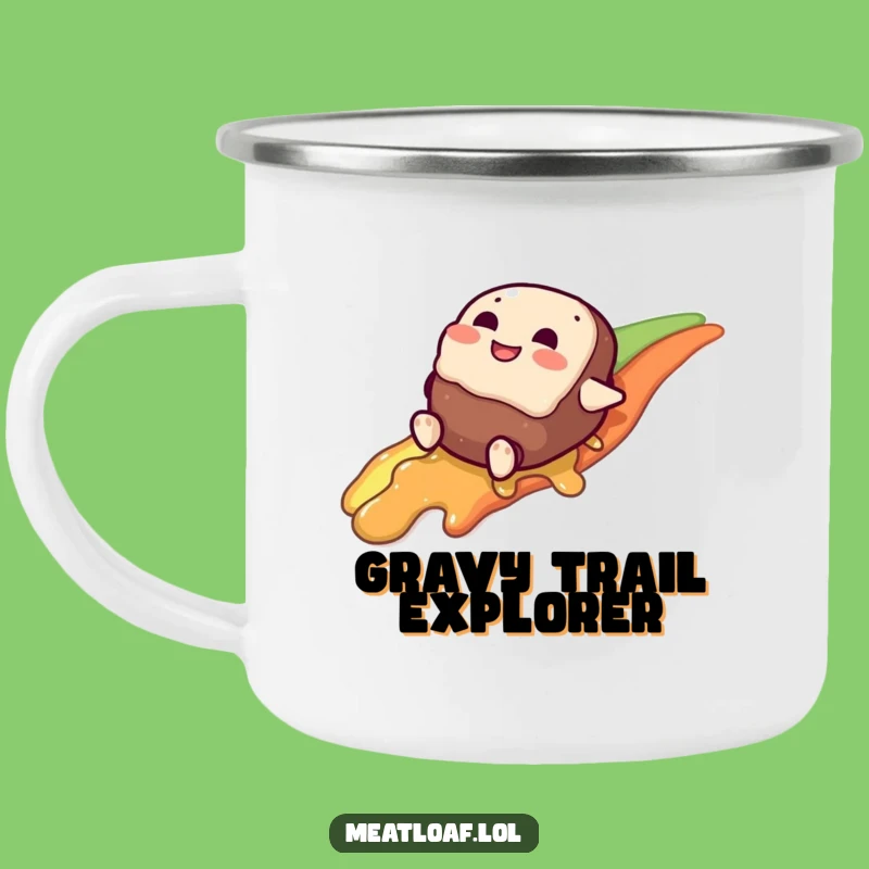 Funny Gravy Rainbow Camping Mug: Adventure with a Giggling Meatloaf