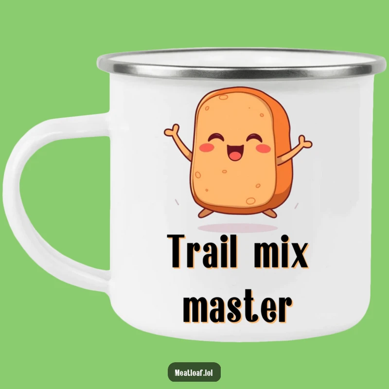 Funny Meatloaf Camping Mug: Enjoy Your Brew with This Joyful Jumping Meatloaf!