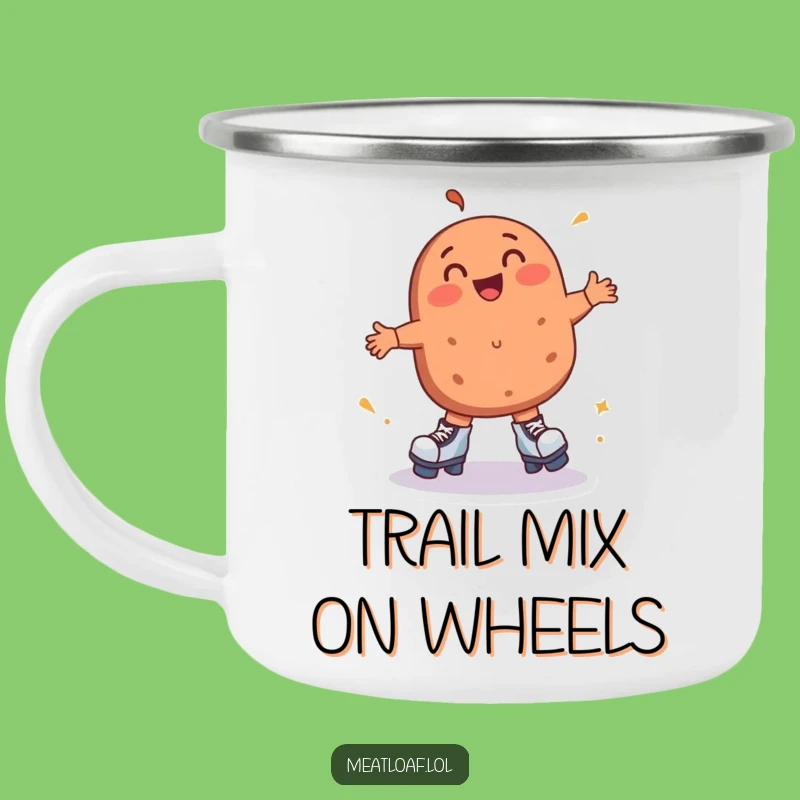 Funny Roller Skating Meatloaf Camping Mug - Adventure Fuel with Delight