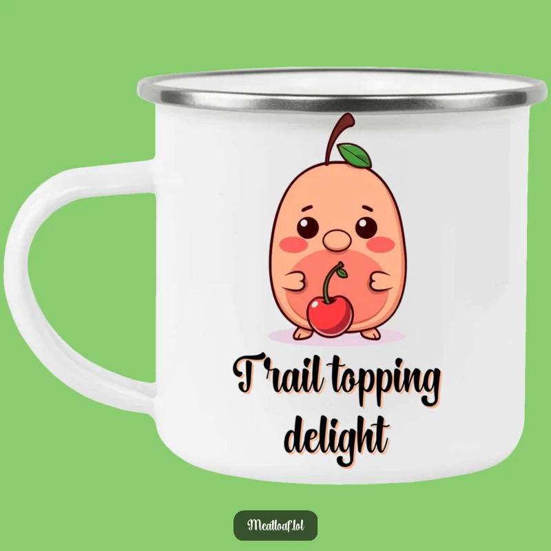 Funny Kawaii Meatloaf Cherry Nose Camping Mug - Balancing Outdoor Cup Gift
