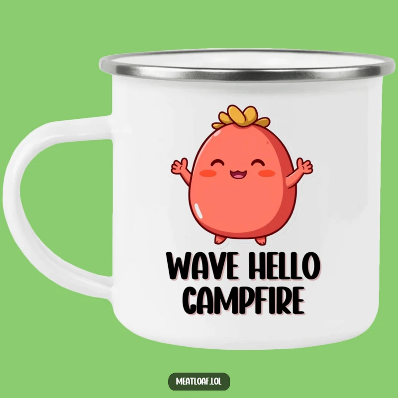 Funny Meatloaf Camping Mug: Enthusiastic Character Outdoor Cup, Great Funny Gift