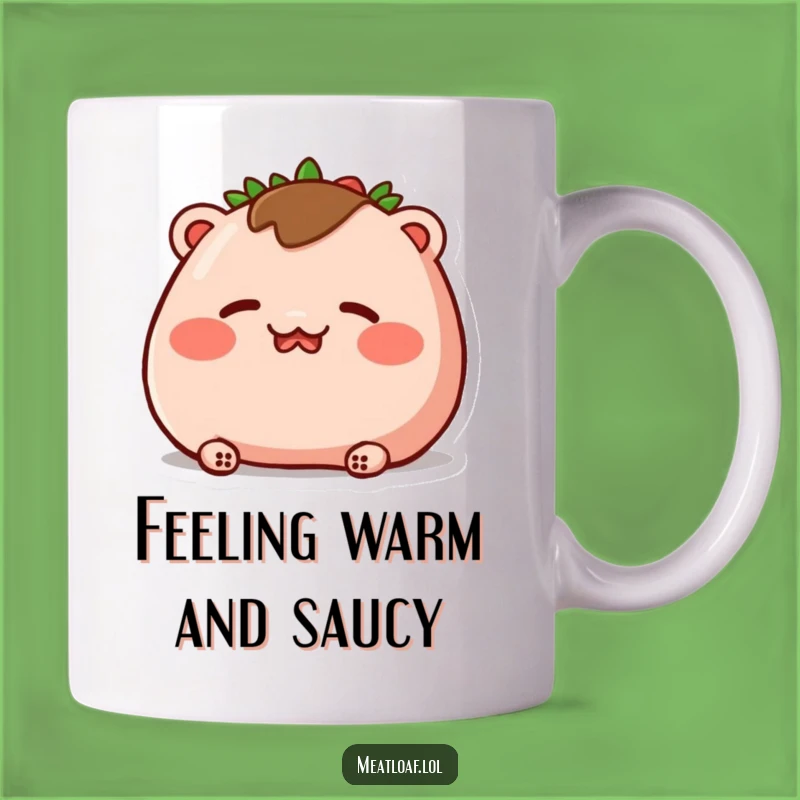 Funny Blushing Meatloaf Mug: Embarrassed Food Gift for Foodies