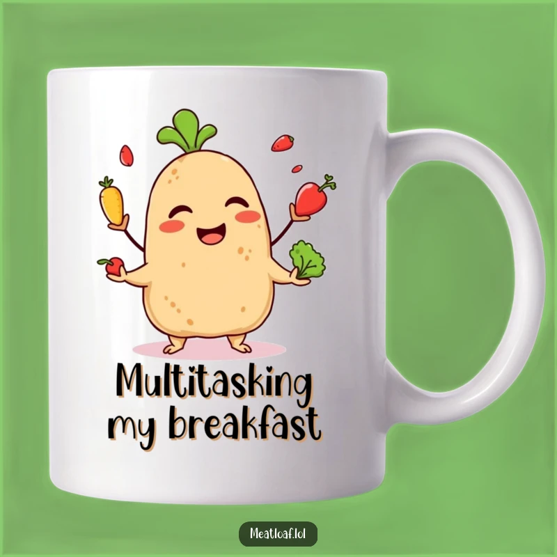 Funny Giggling Meatloaf Mug: A Hilarious Gift for Juggling Foodies