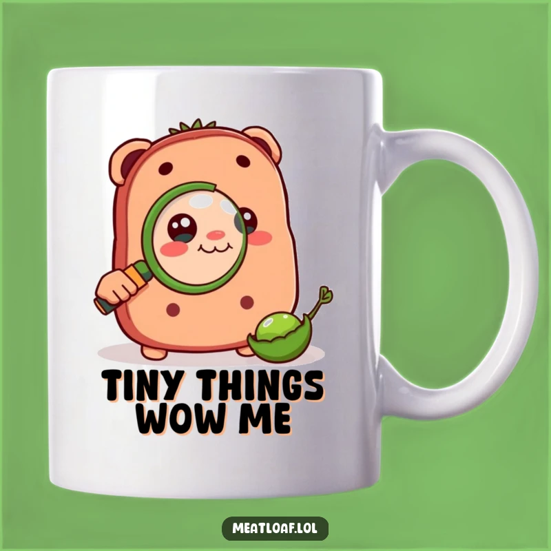 Funny Meatloaf Explorer Mug: Curious Carb Character Investigating, Perfect Funny Gift!