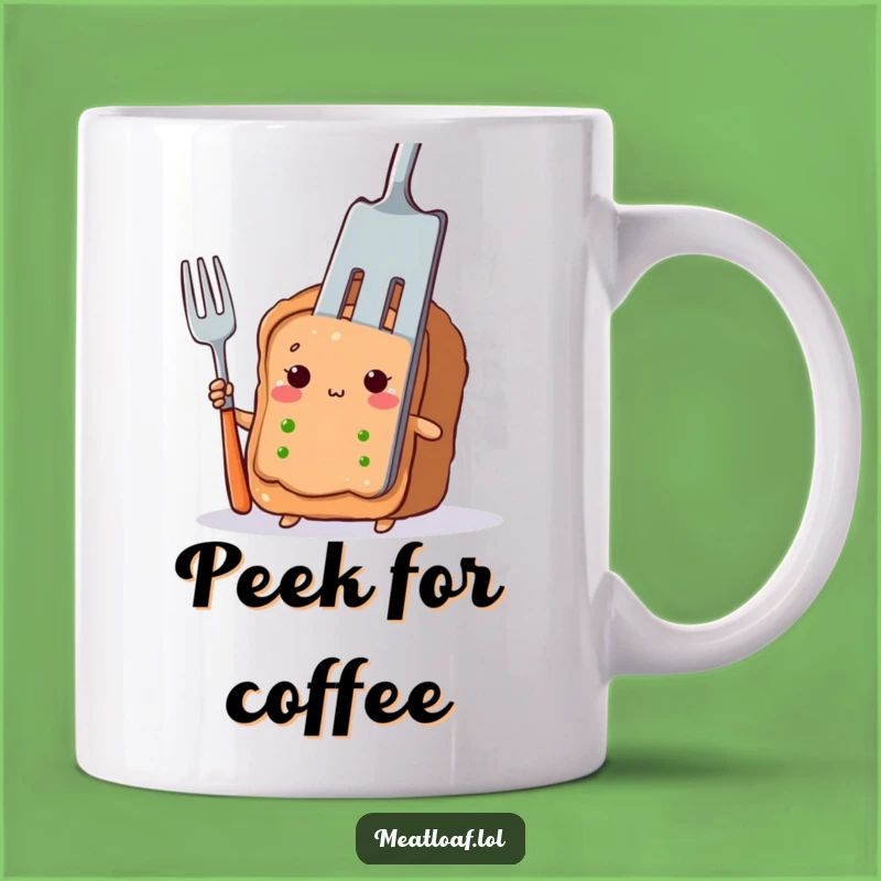 Funny Shy Meatloaf Mug: Peeking Character, A Hilarious Comfort Food Funny Gift