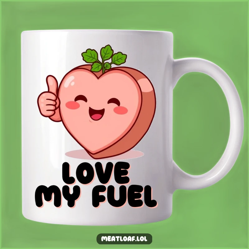 Funny Heart Meatloaf Thumbs Up Mug - Wholesome Foodie Humor Gift Idea