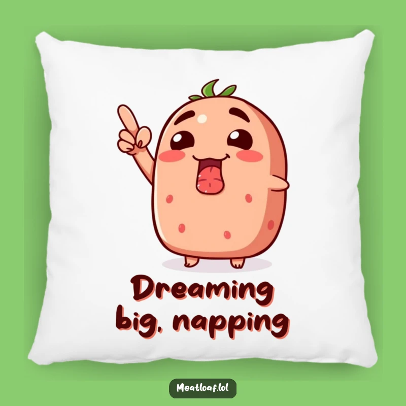 Funny Grinning Meatloaf Upwards Pillow - Comfy & Uplifting Gift
