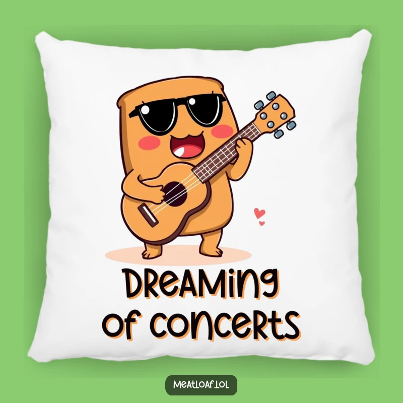 Funny Meatloaf Musician Pillow: Snuggle Up with a Strumming Carb - Funny Gift!