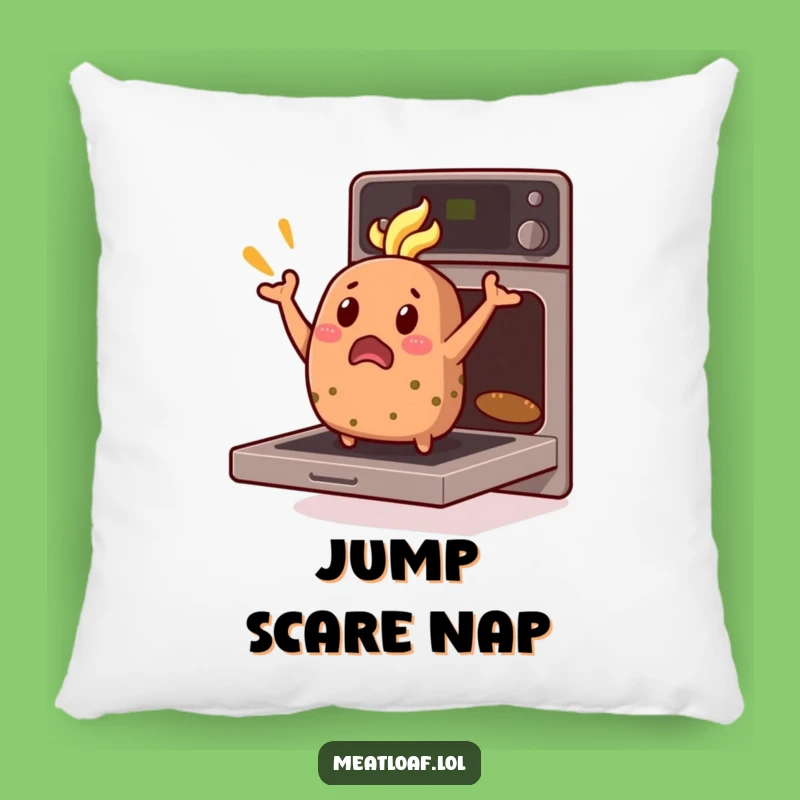 Funny Meatloaf Pillow: Surprised Loaf Oven Jump Cushion, Cozy Humorous Gift Decor
