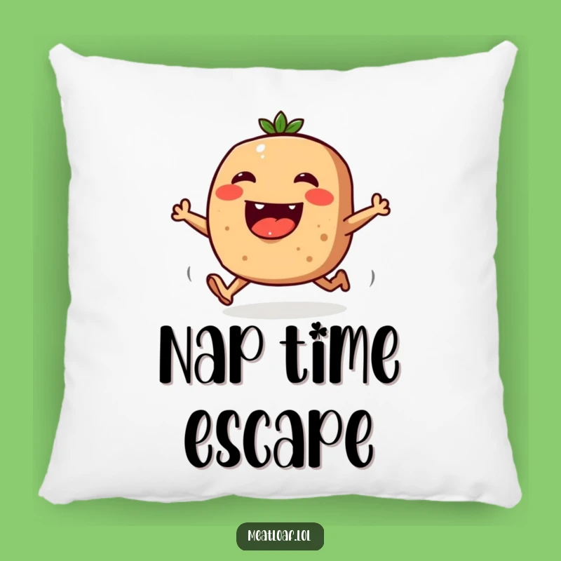 Funny Meatloaf Pillow: Snuggle Up with a Joyful Running Carb Character - Funny Gift!