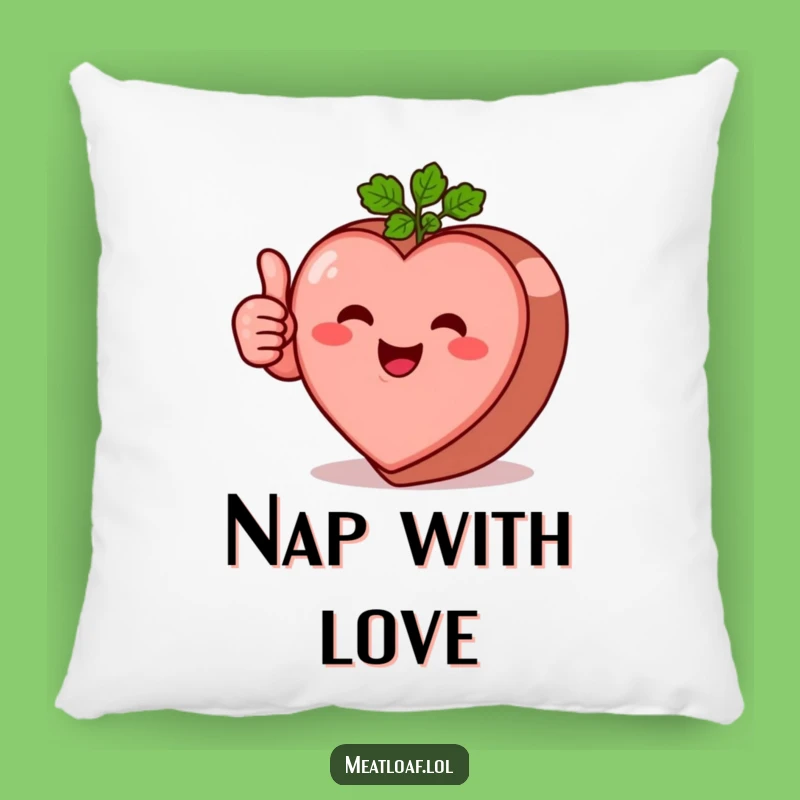 Comfy Funny Heart Meatloaf Pillow - Snuggle Up with Cute Food Art Gift