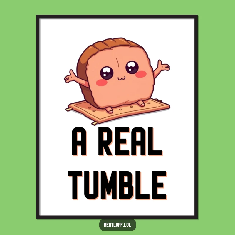 Funny Meatloaf Slice Digital Art: Hilarious Tripping Design, Instantly Downloadable Funny Gift