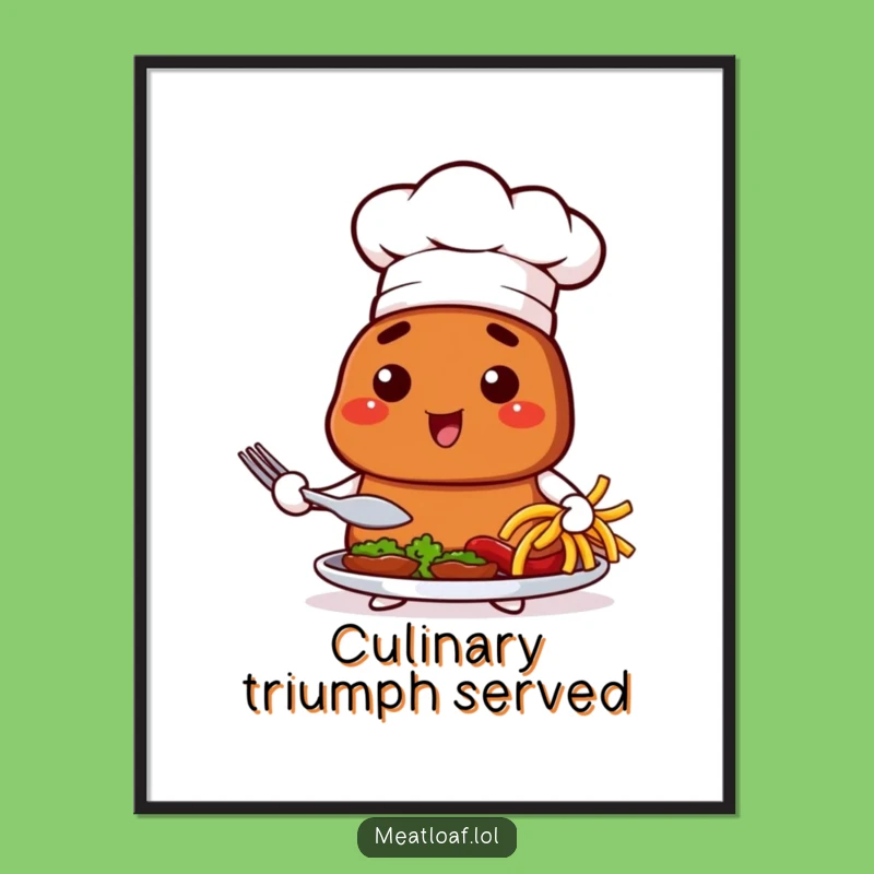 Funny Chef Meatloaf Digital Art: Instant Culinary Wall Art for Your Home