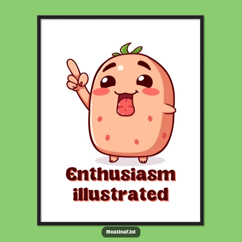 Funny Grinning Meatloaf Upwards Digital Art - Instant Motivational Print