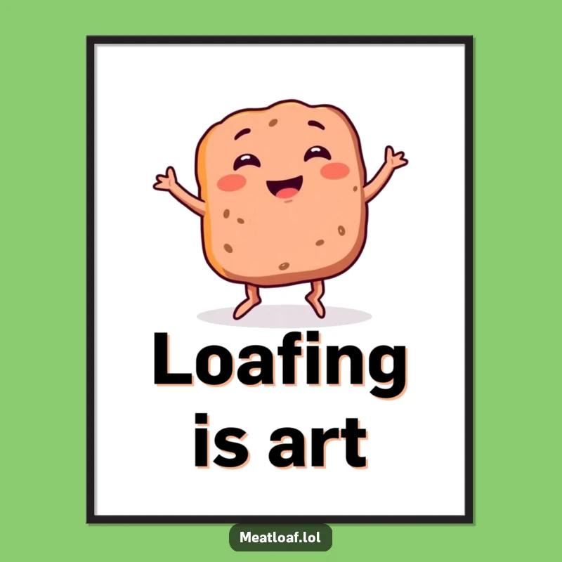 Funny Meatloaf Digital Print: Instant Whimsy of a Dancing Foodie Star