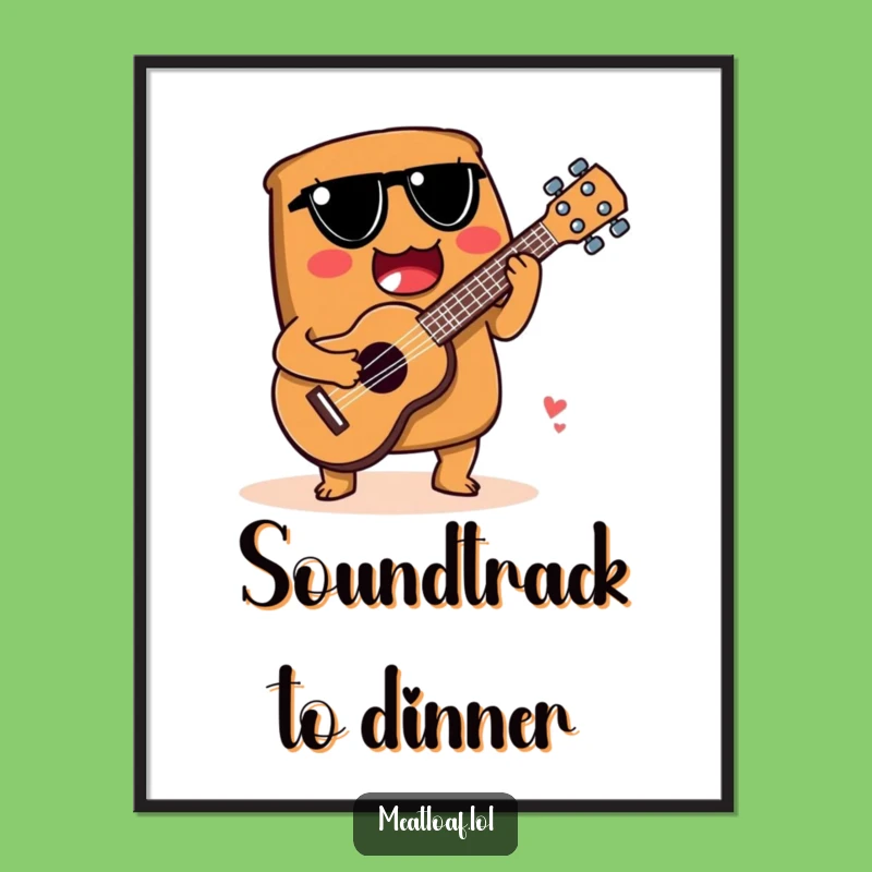 Funny Meatloaf Musician Digital Art: Creative Carb Print - Instant Funny Gift!