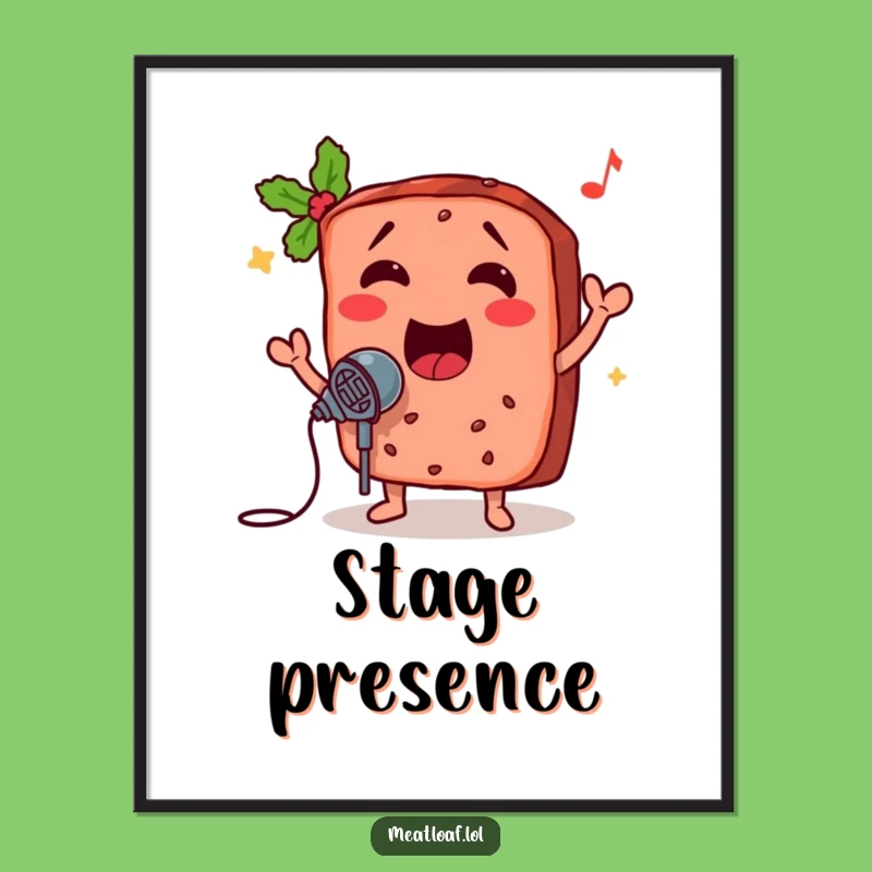 Funny Meatloaf Microphone Digital Art: Instant Download of Musical Foodie Comedy Art