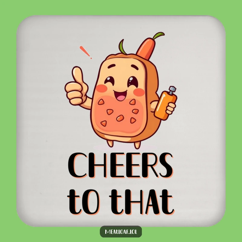 Funny Meatloaf Coaster: Thumbs Up Buddies - Cute Funny Gift!
