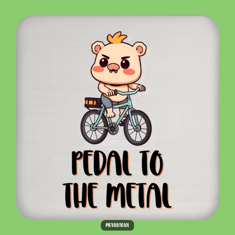 Funny Meatloaf Cyclist Coasters: Protect Surfaces with Determined Character Flair