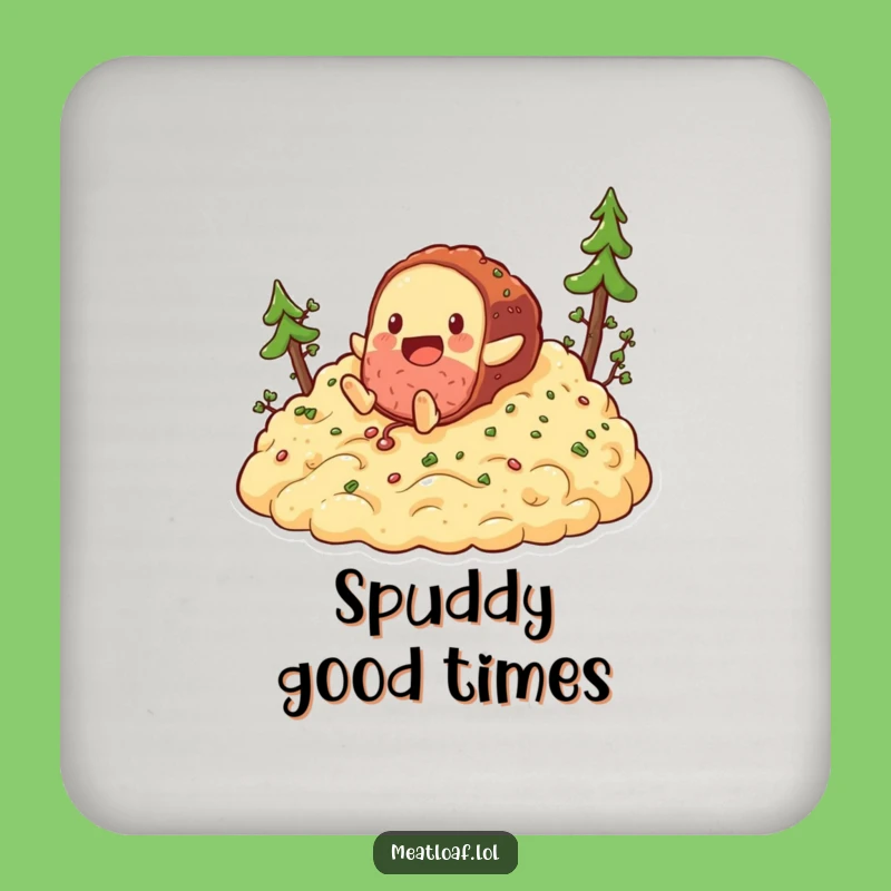 Funny Meatloaf Hill Tumble Coaster Set: Protect Surfaces with Playful Flair Gift