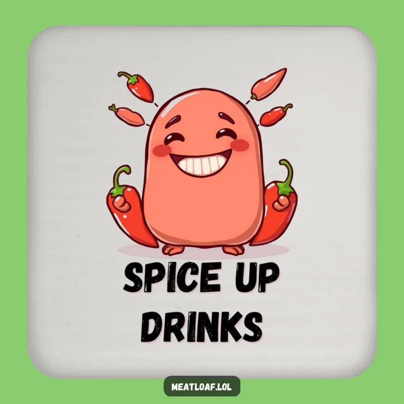 Funny Meatloaf Juggler Coaster - Protect Surfaces with Hilarious Food Art Gift