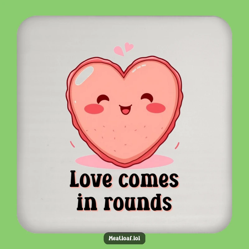 Funny Blushing Heart Meatloaf Coasters: Protect Surfaces with this Hilarious and Cute Set