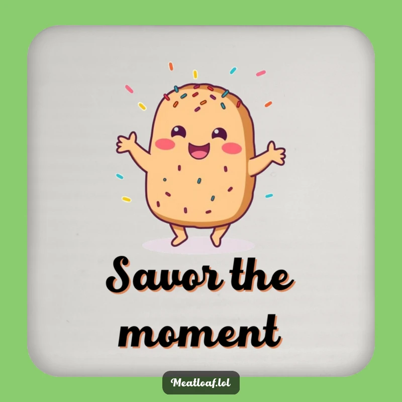 Funny Meatloaf Dance Drink Coaster: Protect Surfaces with Culinary Fun