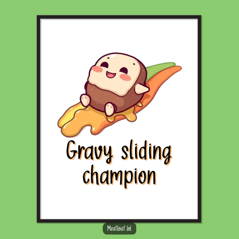 Funny Gravy Rainbow Poster: Giggling Meatloaf's Delicious Art