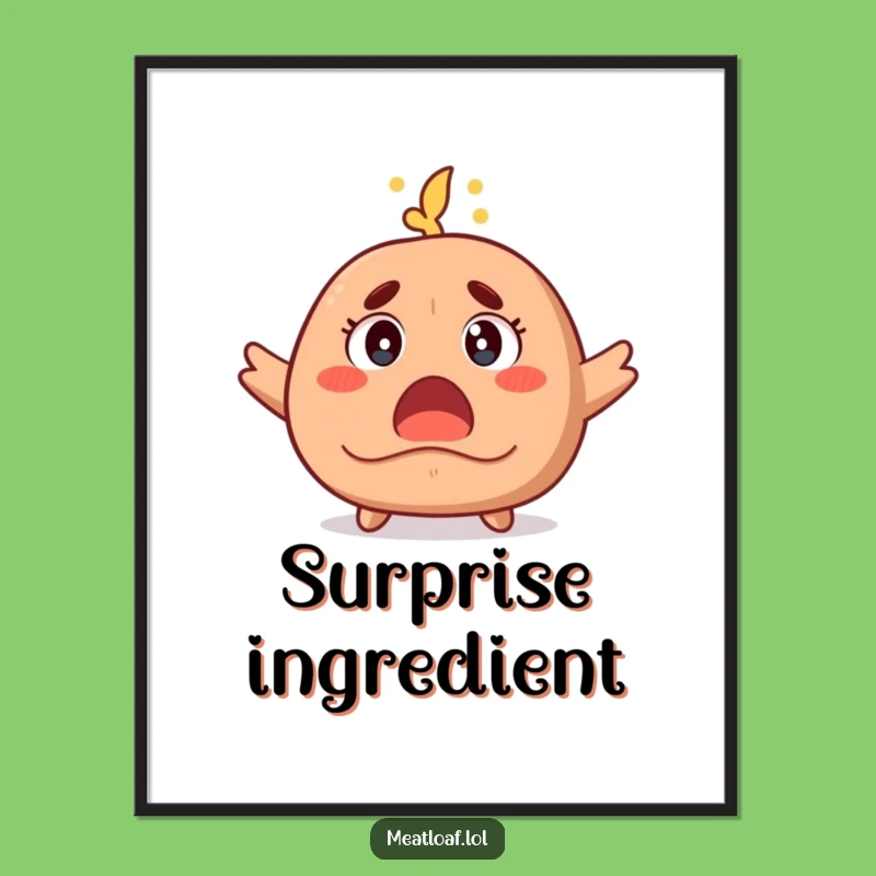 Funny Surprised Meatloaf Poster: Decorate with Shocking Culinary Art