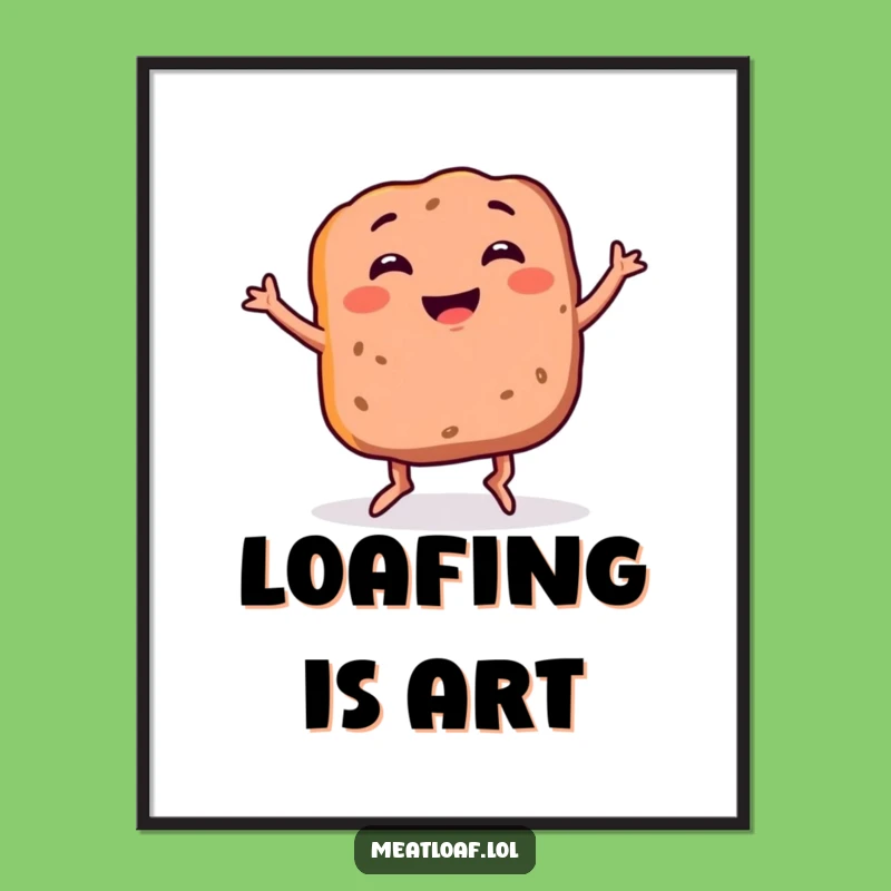 Funny Meatloaf Wall Art: Add Quirky Charm with This Dancing Foodie Print