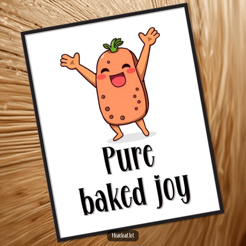 Funny meatloaf poster depicting a character mid-dance, full of energy and humor, perfect for wall decoration.