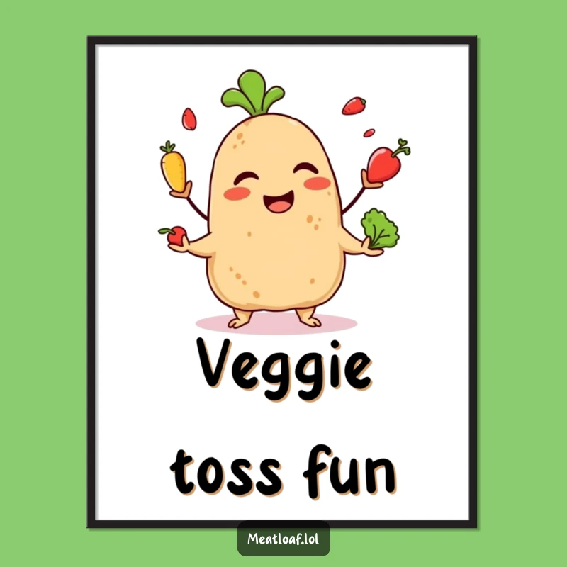 Funny Giggling Meatloaf Poster: Bring Juggling Joy to Your Walls