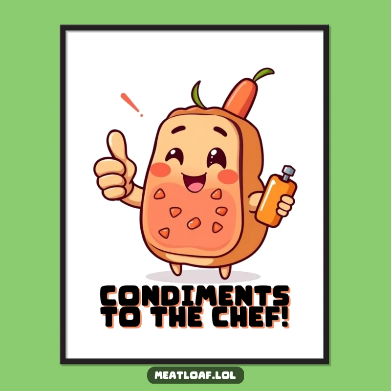 Free Printable Meatloaf Art: Thumbs-Up Food Character Digital Download for Positive Decor