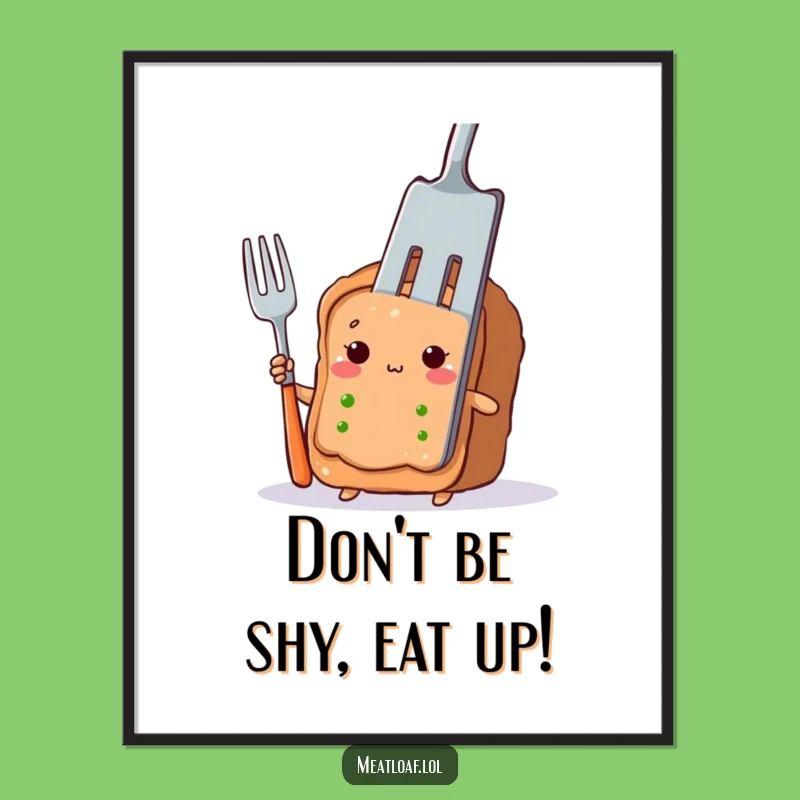 Free Printable Wall Art: Shy Meatloaf Peeks Funny Downloadable Art