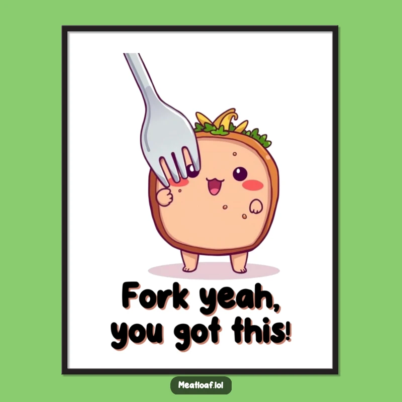 Free Printable Meatloaf Wall Art: Shy Fork Art, Funny Downloadable Decor
