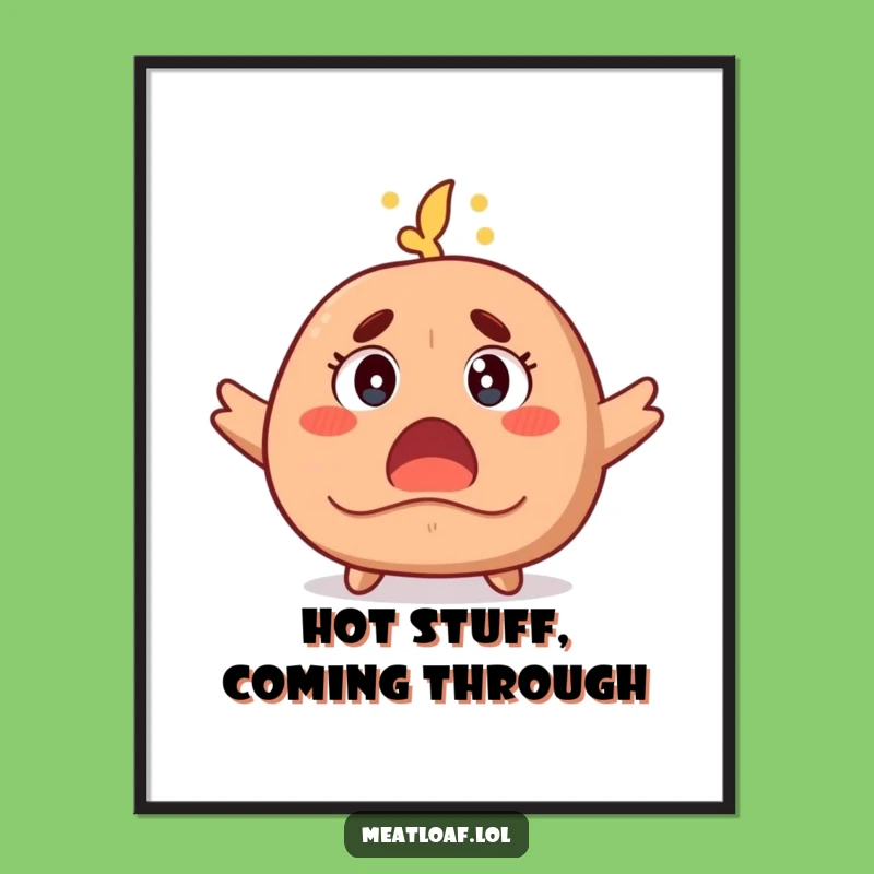 Free Printable Meatloaf Wall Art: Surprised Steam Art, Funny Downloadable Decor