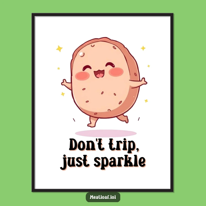 Funny Free Printable Wall Art: Clumsy Meatloaf Sparkle Art, Downloadable Decor