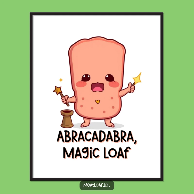 Funny Free Printable Wall Art: Magic Meatloaf Illusion Downloadable Decor